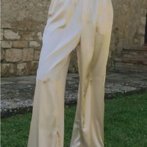 Daily Drills Cream Wide Leg Women's Pants